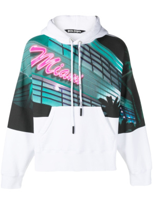 

Graphic-print drawstring hoodie, Palm Angels Graphic-print drawstring hoodie