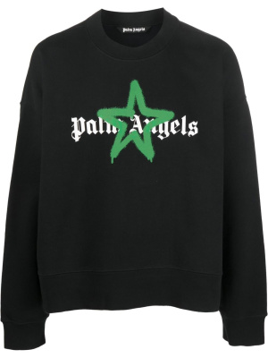 

Logo-print crew-neck sweatshirt, Palm Angels Logo-print crew-neck sweatshirt