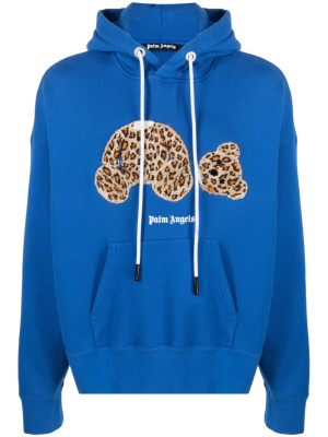 

Leopard Blue drawstring hoodie, Palm Angels Leopard Blue drawstring hoodie