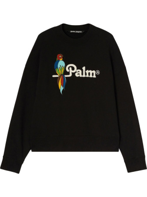 

Parrot logo-print crew-neck sweatshirt, Palm Angels Parrot logo-print crew-neck sweatshirt