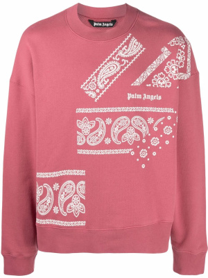 

Paisley logo-print relaxed sweatshirt, Palm Angels Paisley logo-print relaxed sweatshirt