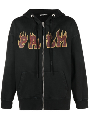 

Flames logo-print hoodie, Palm Angels Flames logo-print hoodie