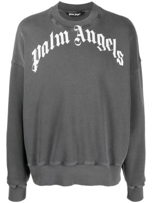 

Curved logo-print sweater, Palm Angels Curved logo-print sweater