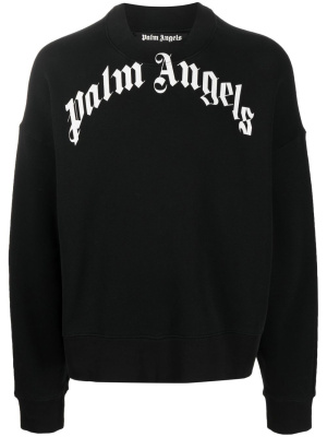 

Curved logo-print hoodie, Palm Angels Curved logo-print hoodie