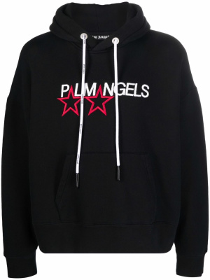 

Stars logo-embroidered hoodie, Palm Angels Stars logo-embroidered hoodie