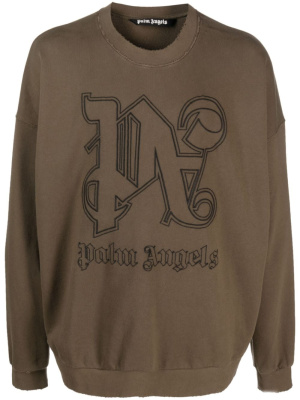 

Embroidered-logo cotton sweatshirt, Palm Angels Embroidered-logo cotton sweatshirt