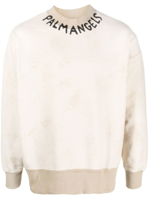 

Logo-print crew neck sweatshirt, Palm Angels Logo-print crew neck sweatshirt