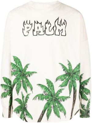 

Palm-print cotton sweatshirt, Palm Angels Palm-print cotton sweatshirt