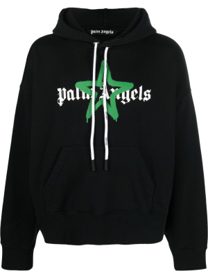 

Star Sprayed logo-print hoodie, Palm Angels Star Sprayed logo-print hoodie