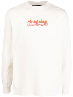 

Logo-print crew neck sweatshirt, Palm Angels Logo-print crew neck sweatshirt