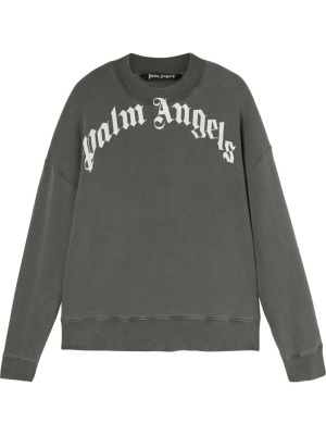 

Logo-print cotton sweatshirt, Palm Angels Logo-print cotton sweatshirt