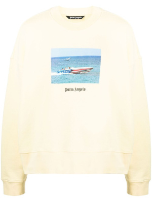 

Getty Speedboat-print sweatshirt, Palm Angels Getty Speedboat-print sweatshirt