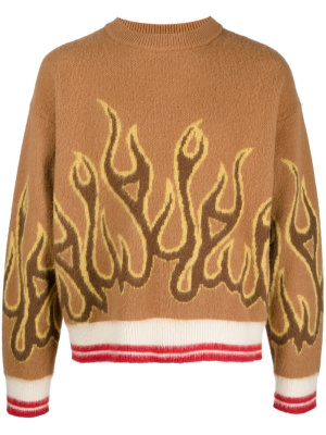 

Burning drop-shoulder jumper, Palm Angels Burning drop-shoulder jumper