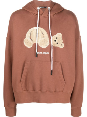 

Bear logo-print relaxed hoodie, Palm Angels Bear logo-print relaxed hoodie