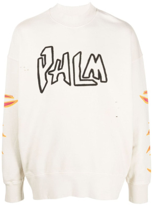 

Graffiti-print logo sweatshirt, Palm Angels Graffiti-print logo sweatshirt