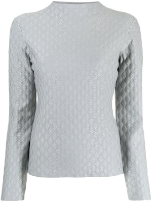 

Embroidered mock-neck long-sleeve top, Emporio Armani Embroidered mock-neck long-sleeve top