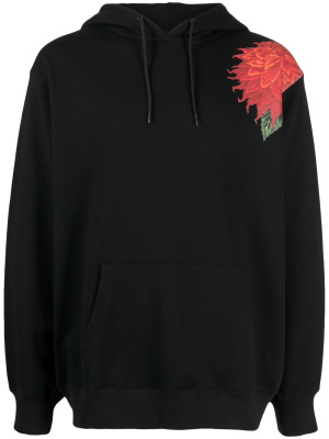 

Flower-print cotton hoodie, Yohji Yamamoto Flower-print cotton hoodie