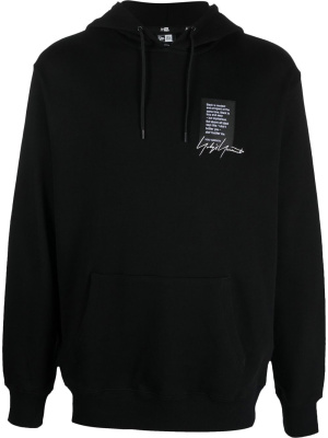 

Quote-patch drawstring hoodie, Yohji Yamamoto Quote-patch drawstring hoodie