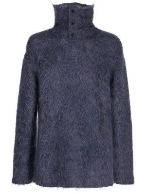 

Button-front roll neck jumper, Yohji Yamamoto Button-front roll neck jumper