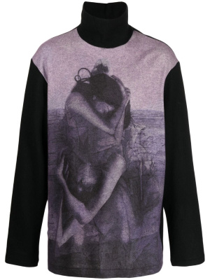 

Intarsia-knit roll neck jumper, Yohji Yamamoto Intarsia-knit roll neck jumper