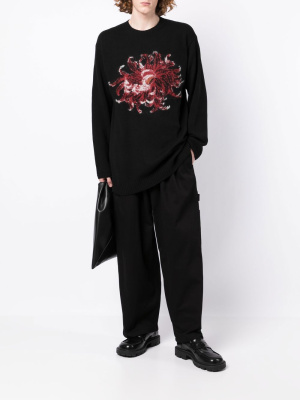 

Floral-print wool jumper, Yohji Yamamoto Floral-print wool jumper