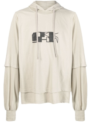 

Graphic-print long sleeves hoodie, Rick Owens DRKSHDW Graphic-print long sleeves hoodie