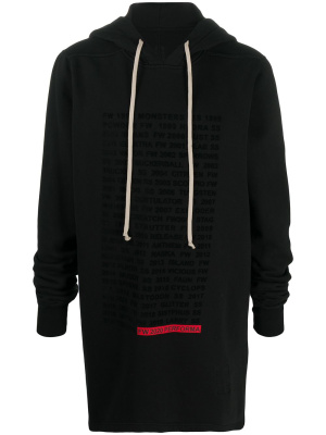 

Text-print cotton hoodie, Rick Owens DRKSHDW Text-print cotton hoodie