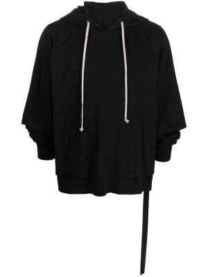 

Layered organic cotton hoodie, Rick Owens DRKSHDW Layered organic cotton hoodie