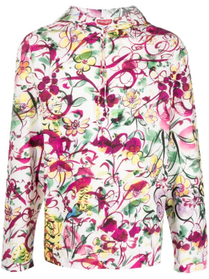 

Floral-print cotton hoodie, Kenzo Floral-print cotton hoodie