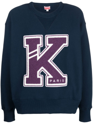 

Logo-appliqué crew-neck sweatshirt, Kenzo Logo-appliqué crew-neck sweatshirt