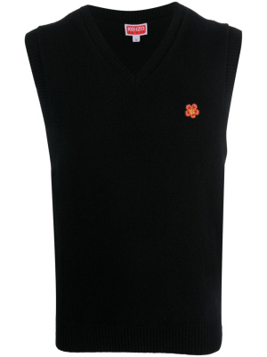 

Logo-appliqué knitted vest, Kenzo Logo-appliqué knitted vest