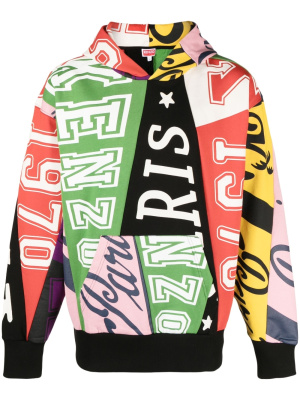 

Flag-print cotton hoodie, Kenzo Flag-print cotton hoodie