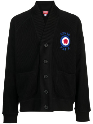 

Logo-embroidered V-neck cardigan, Kenzo Logo-embroidered V-neck cardigan