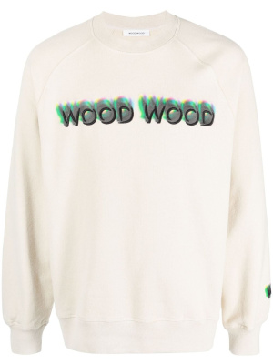 

Embroidered-logo cotton sweatshirt, Wood Wood Embroidered-logo cotton sweatshirt