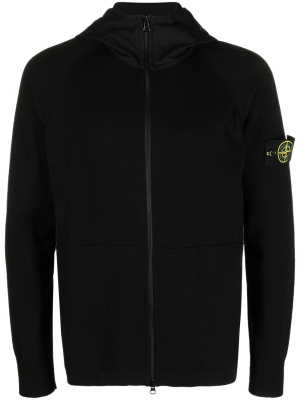

Logo-patch zip-up hoodie, Stone Island Logo-patch zip-up hoodie