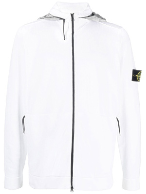 

Compass-motif zip-up hoodie, Stone Island Compass-motif zip-up hoodie