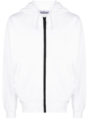 

Embroidered-logo zip-up hoodie, Stone Island Embroidered-logo zip-up hoodie