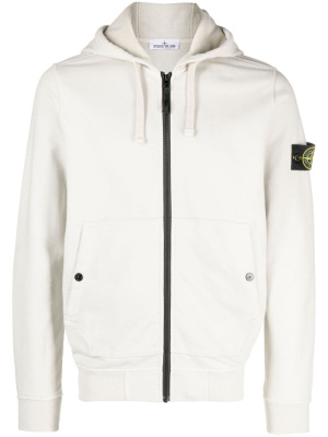 

Compass-motif drawstring cotton hoodie, Stone Island Compass-motif drawstring cotton hoodie