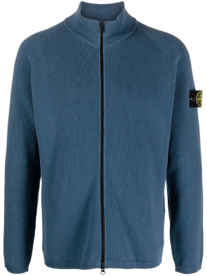 

Compass-patch zip-up cardigan, Stone Island Compass-patch zip-up cardigan