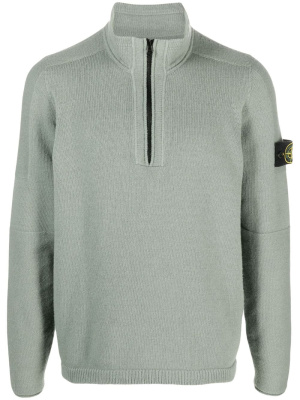 

Compass-patch knitted half-zip jumper, Stone Island Compass-patch knitted half-zip jumper