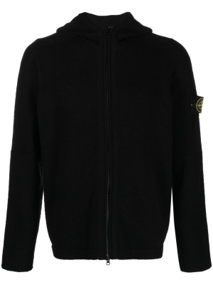 

Compass logo-patch zipped hoodie, Stone Island Compass logo-patch zipped hoodie