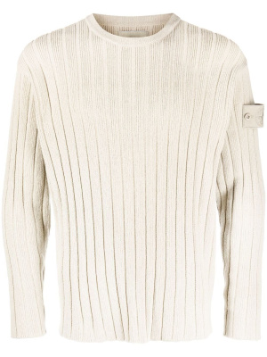 

Logo-print ribbed-knit jumper, Stone Island Logo-print ribbed-knit jumper
