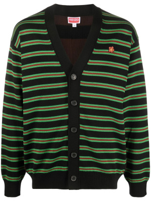 

Flower-embroidered striped cardigan, Kenzo Flower-embroidered striped cardigan