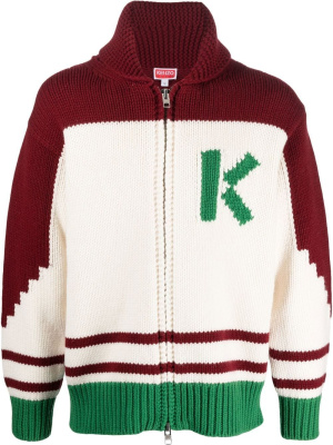 

Floral-intarsia wool cardigan, Kenzo Floral-intarsia wool cardigan