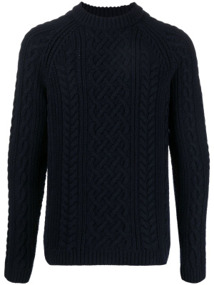 

Logo-patch cable-knit wool jumper, Kenzo Logo-patch cable-knit wool jumper