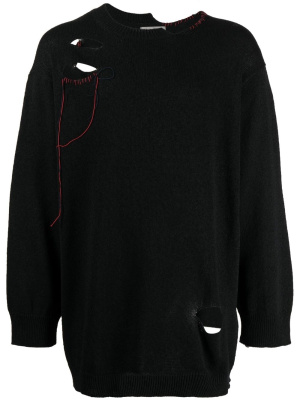 

Hole-detail long-sleeve jumper, Yohji Yamamoto Hole-detail long-sleeve jumper
