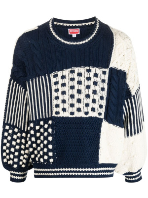 

Chunky-knit panelled jumper, Kenzo Chunky-knit panelled jumper
