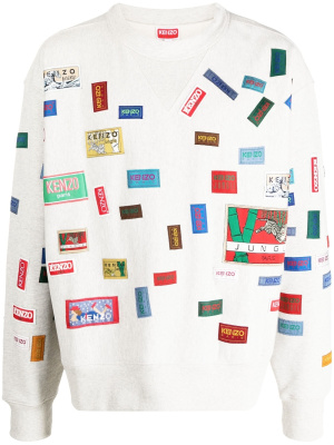 

Logo-patched cotton sweatshirt, Kenzo Logo-patched cotton sweatshirt