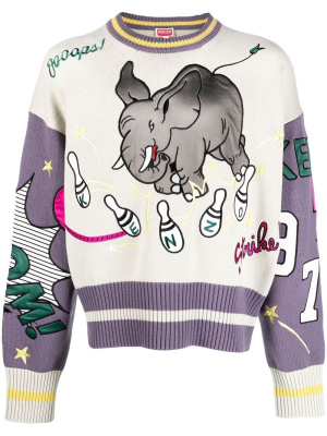 

Graphic-embroidered jumper, Kenzo Graphic-embroidered jumper