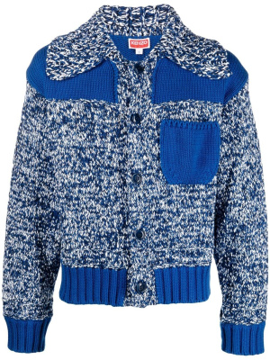 

Contrast-panel knitted cardigan, Kenzo Contrast-panel knitted cardigan